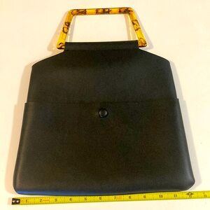 Topshop tortoise shell acrylic handle geometric hand bag purse